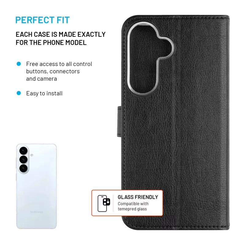 FIXED Opus dėklas Samsung Galaxy S26+, juodas | Fiksuotas nugarėlės dėklas