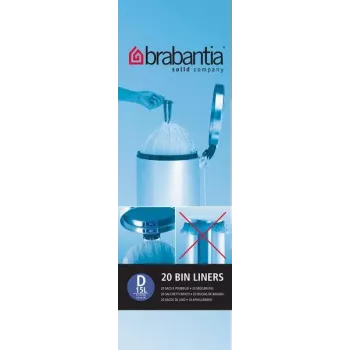 Brabantia PerfectFit šiukšlių maišeliai D tipas, 15-20 L, 20 vnt.