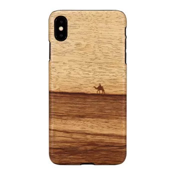 Dėklas iPhone XS Max iš medžio ir polikarbonato – terra black, man and wood