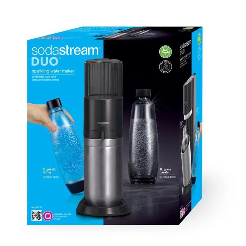 Gazuotas vandens aparatas SodaStream DUO juodas su nerūdijančio plieno akcentais