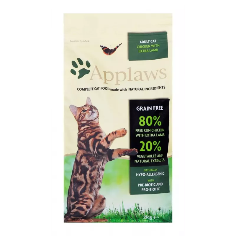 Sausas kačių maistas Applaws Adult Chicken & Lamb 2 kg – be grūdų, 36 % baltymų, 16 % riebalų