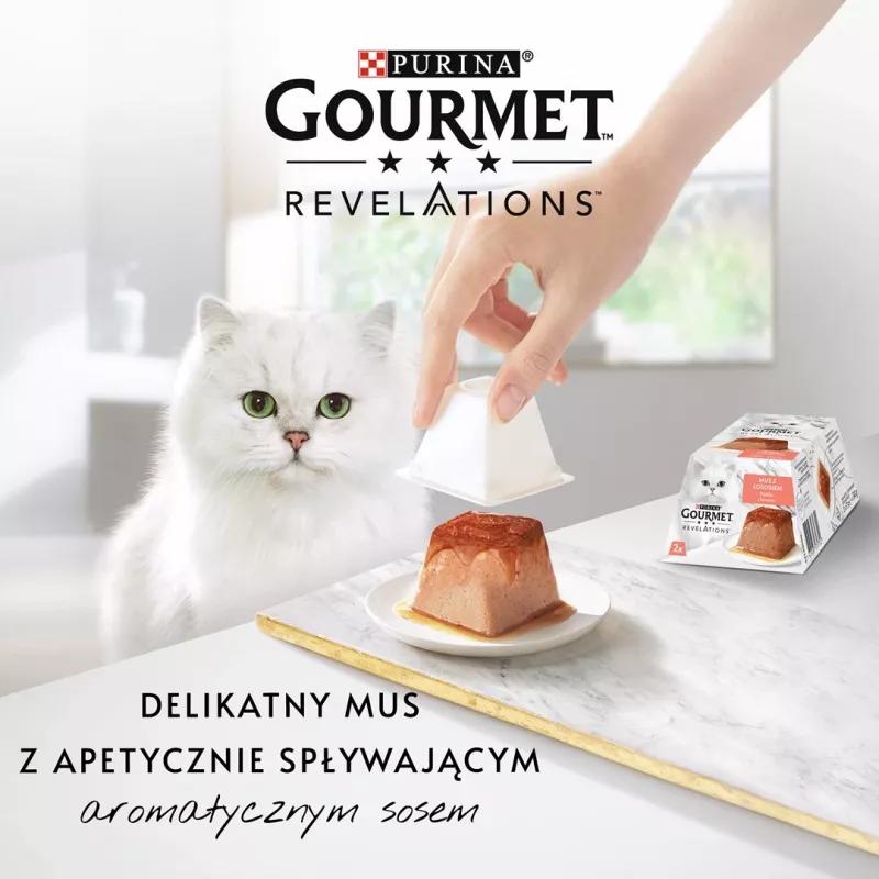 Purina Gourmet Revelations šlapias kačių ėdalas su lašiša, 2 x 57 g