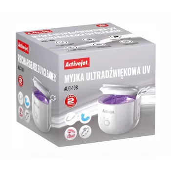 Ultragarsinis valiklis ActiveJet AUC-198 – įkraunamas per USB, UV, 7,4 V, 106×107×89 mm