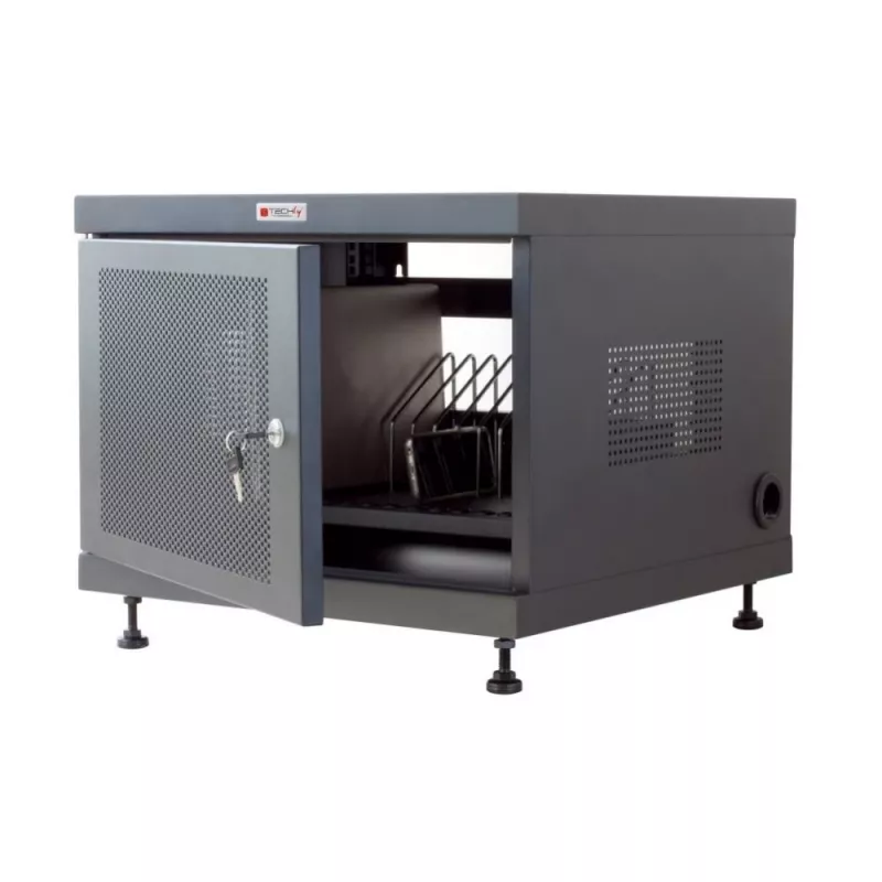 Stovo lentyna TECHLY 367652 kabelių tvarkyklė su 3M lipnia juosta, plieninė, 550×550×410 mm, juoda