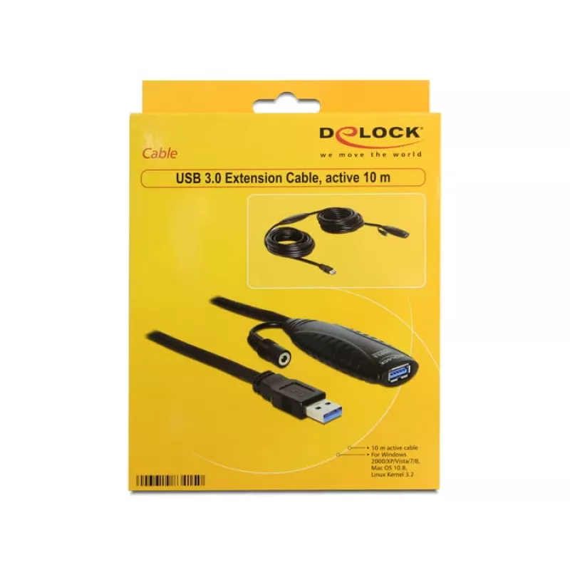 USB laidas DeLOCK USB 3.0 A (vyras) – USB 3.0 A (moteris) 10 m