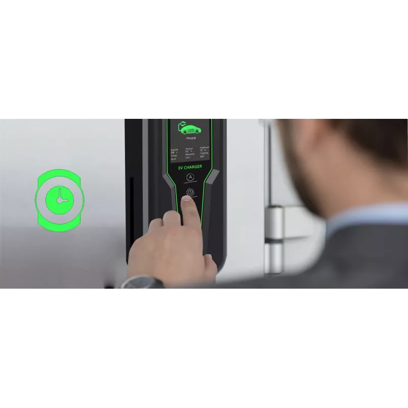 Qoltec mobilus elektromobilių įkroviklis 2in1 Type 2, 7 kW, CEE 3 PIN, 230 V, LCD, 5 m (52466)
