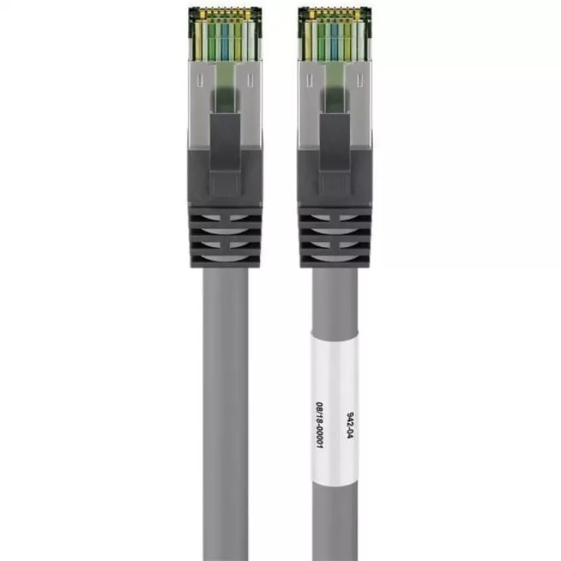 Goobay CAT 8.1 Patch Laidas, S/FTP (PiMF), Pilka, 0,5 m - LSZH Halogen-Free, Varis AWG 24 (55135)