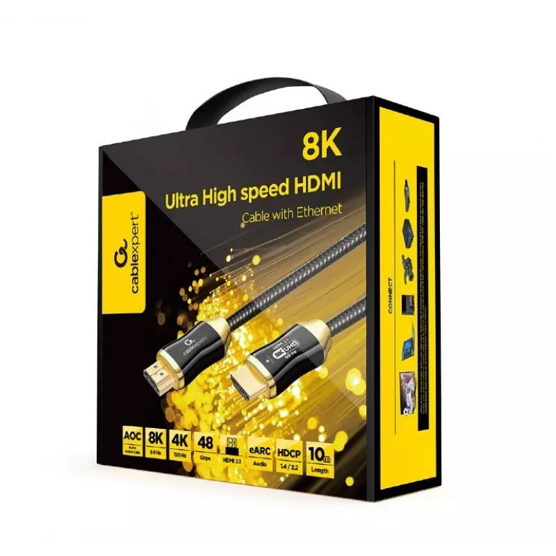 Aktyvus optinis HDMI kabelis GEMBIRD 10 m, HDMI A tipo vyriškas–vyriškas, 48 Gbit/s, HDMI 2.1
