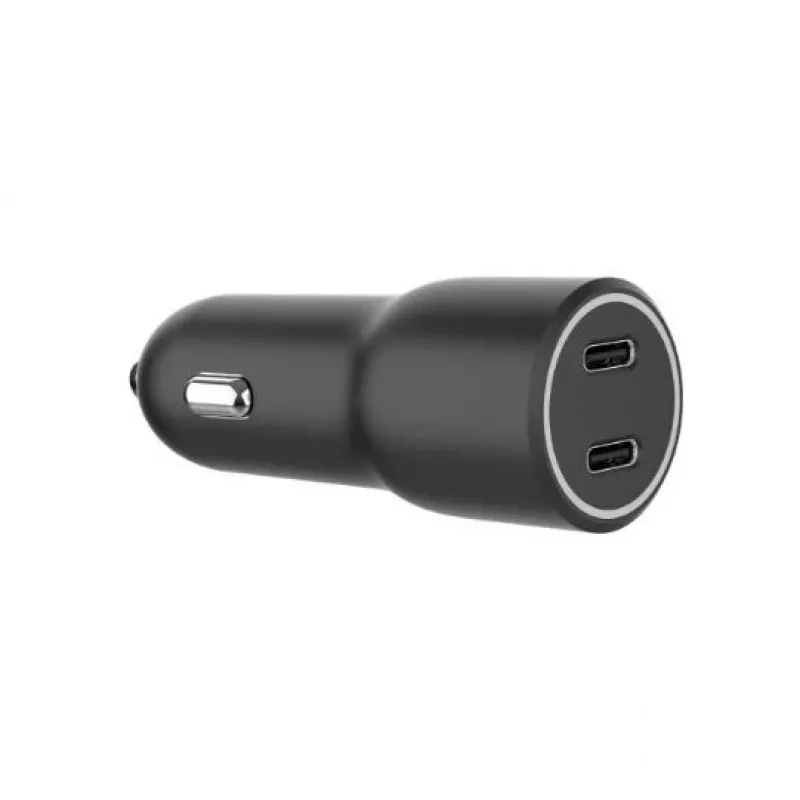 Automobilinis maitinimo adapteris Gembird TA-UC-C2PD40-CAR-01 (40W, 2xUSB-C PD) juodas