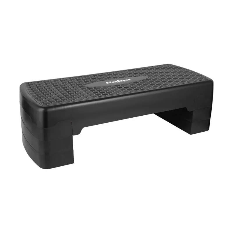 Rebel fitness laiptelių platforma – 3 aukščio lygiai, polipropilenas, neslystantis paviršius, 680×280 mm