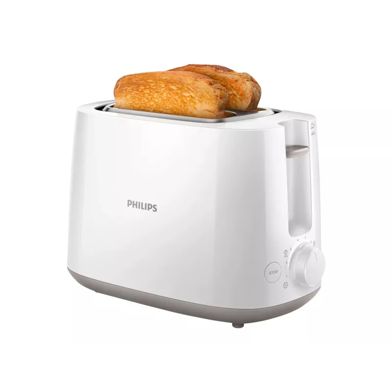 Skrudintuvas Philips Daily Collection HD2581/00 — 2 plytelės, 830 W, 8 kepimo lygiai, baltas