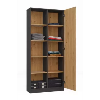 Viršutinė spintelė biurui Topeshop RD-80 ANT/ART KPL, 10 lentynų, medžio drožlių plokštė, 800×300×1820 mm