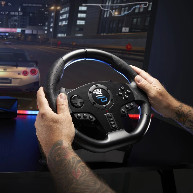 Vairas su pedalais Subsonic SV750 juodas 270° sukimosi kampas USB