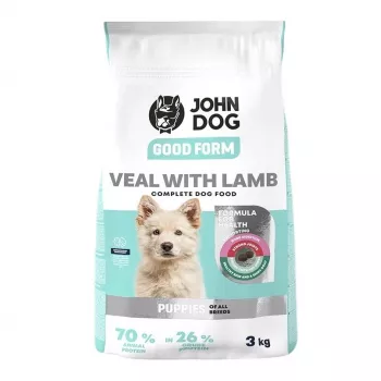 Sausas šunų ėdalas john dog Good Form Puppy Veršiena su ėriena, šuniukams, 3 kg