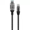 Wentronic goobay USB-A į RJ-45 tinklo kabelis 1,0 m CAT 6 FTP USB 3.0 pintas juodas/sidabrinis (70299)