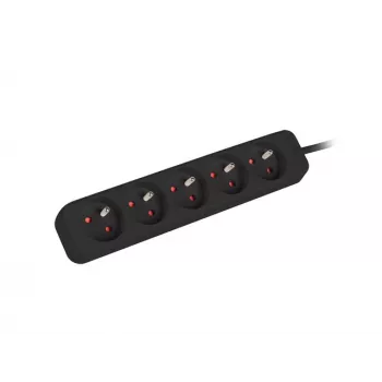Lanberg PS0-05E-0300-BK ilginimo laidas 3 m 5 AC lizdų juodas