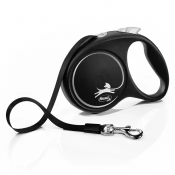 Flexi Black Design M 5 m – ištraukiamas pavadėlis šunims, juodas su žaliais akcentais