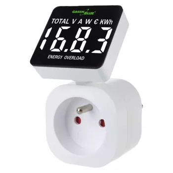 Energijos matuoklis GreenBlue GB620E kištukinis, 220V, 16A, galios/energijos monitorius