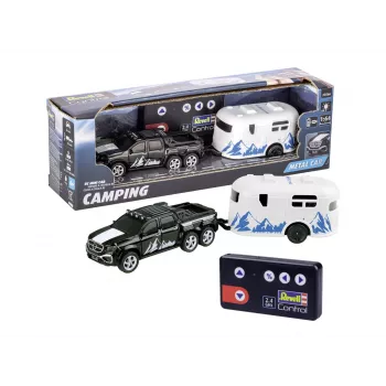 RC automobilis su kemperiu REVELL 23566 - miniatiūrinis nuotoliniu būdu valdomas modelis, maitinamas baterijomis, žaislinė transporto priemonė