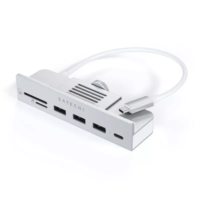 Satechi ST-UCICHS USB 3.2 Gen 1 Type-C dokas / prievadų replikatorius su USB-A, SD/MicroSD, sidabrinis