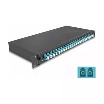 Pluoštinė sujungimo dėžė DeLOCK 67010 Juodas Metalas 482x220x44mm