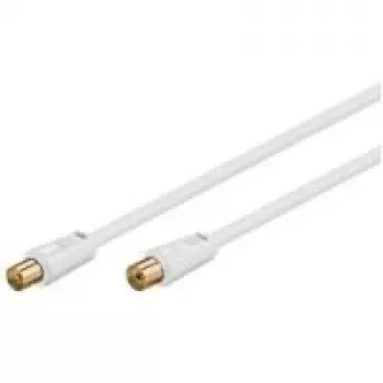 Wentronic Goobay anteninis laidas, 100% ekranuotas, auksuotas, baltas, 5 m - Coax kištukas Koax lizdas (67285)