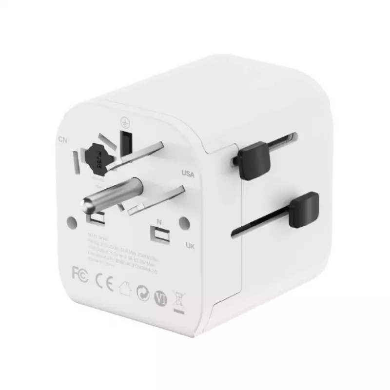 Universalus kelioninis adapteris GEMBIRD TPA-EU2A12-01-W 12W USB maitinimo adapteris tarptautiniams lizdams