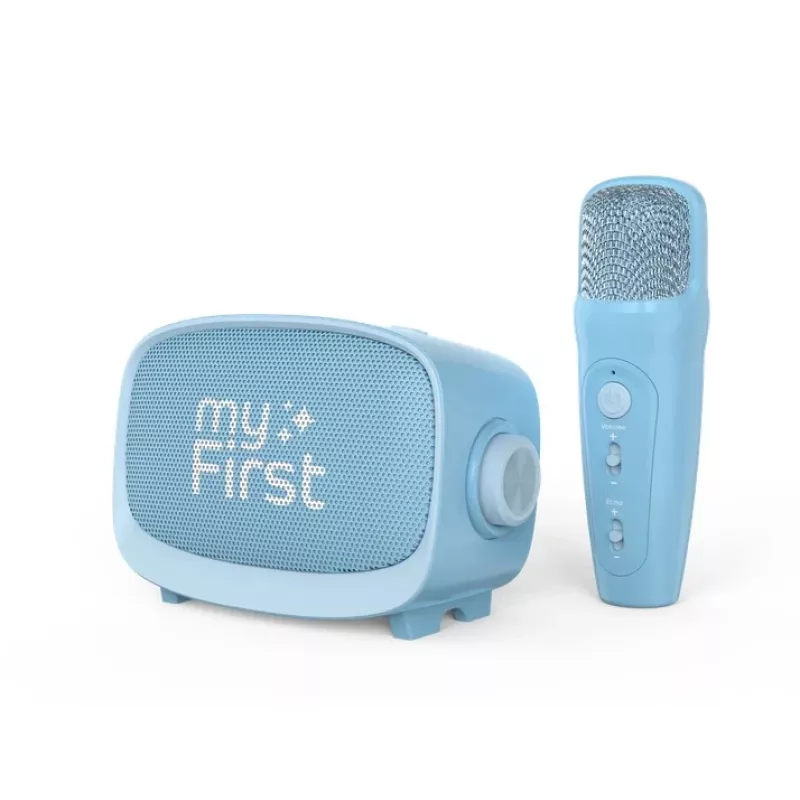 Nešiojamas vaikiškas garsiakalbis myFirst Voice 2 (mėlynas) – belaidis garsiakalbis su mikrofonu