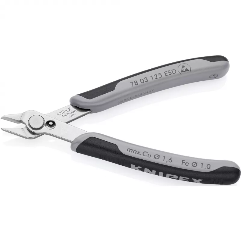 Knipex 78 03 125 ESD replės įstrižainės, 125 mm, nerūdijantis plienas, ESD