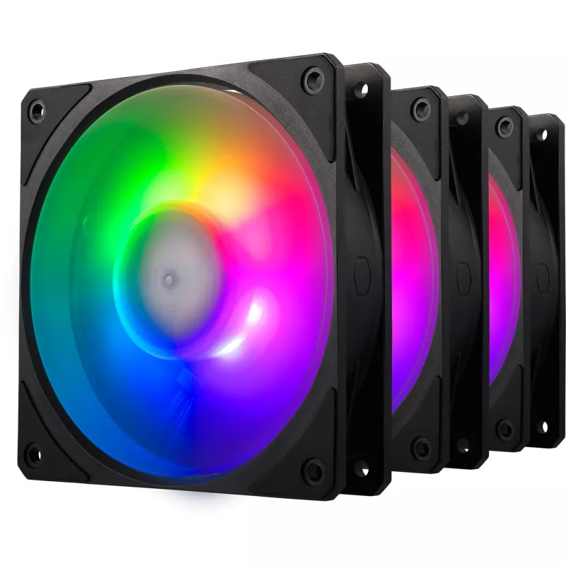 3 vnt. komplektas COOLER MASTER Mobius 120P ARGB ventiliatorių