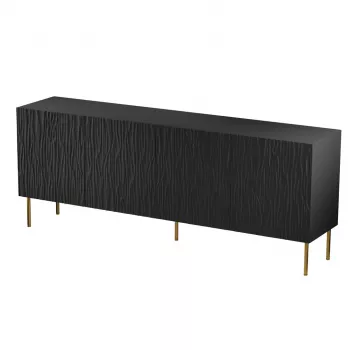 JUNGLE komoda 190x40.5x74.5 juodas matinis + auksinės kojos