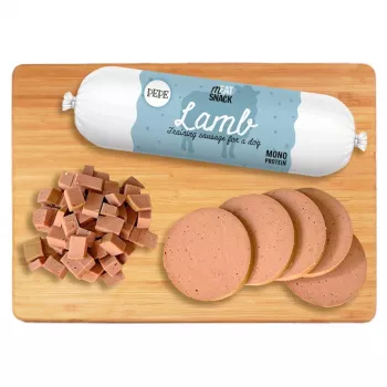 PAKA ZWIERZAKA Pepe Sausage Lamb – šunų skanėstas – 200g