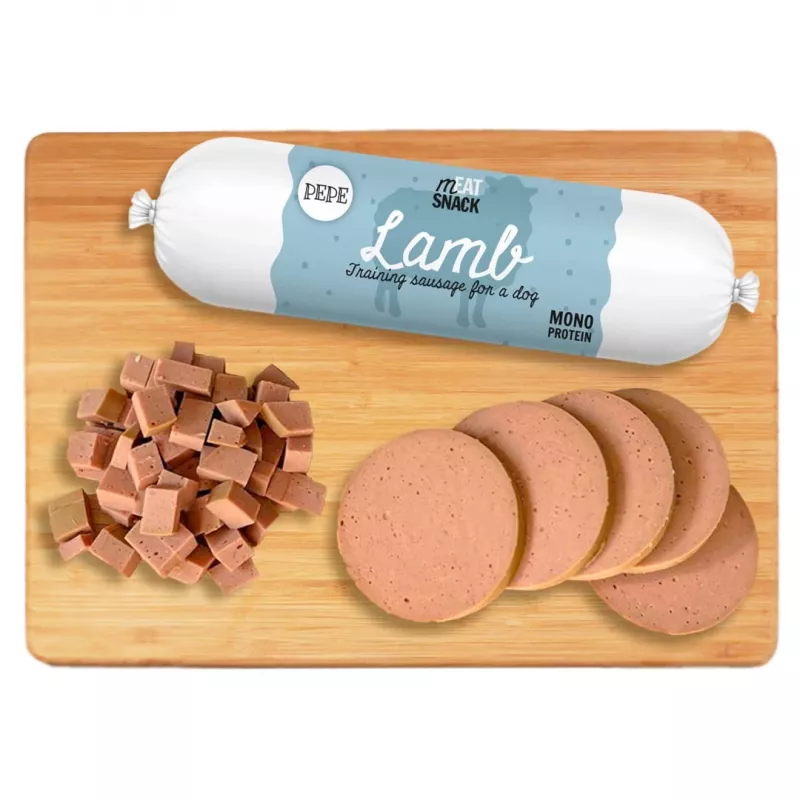 PAKA ZWIERZAKA Pepe Sausage Lamb – šunų skanėstas – 200g