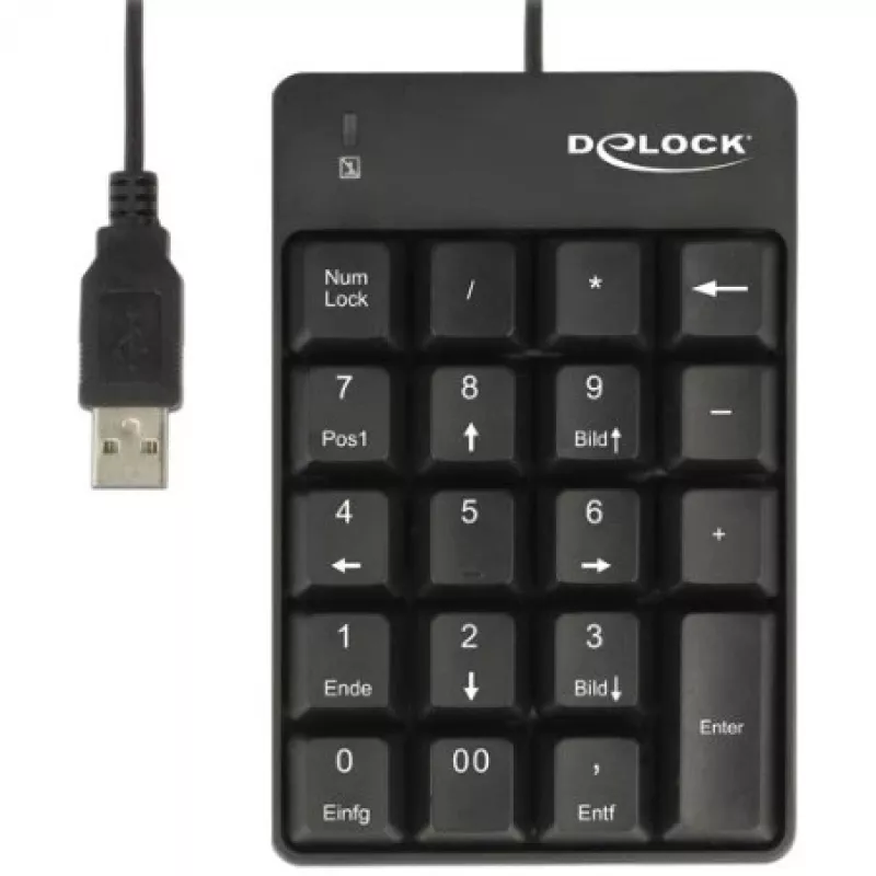 Skaičių klaviatūra DeLOCK 12481 universali USB juoda