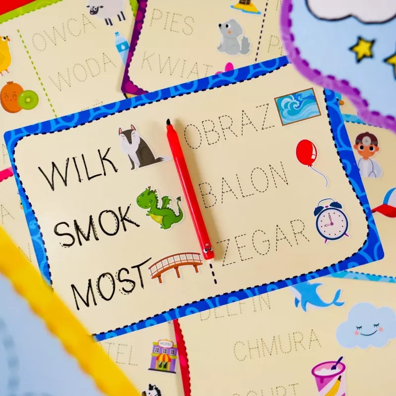 Mokomasis rinkinys Montessori Rašymo mokykla su 18 planšetėmis