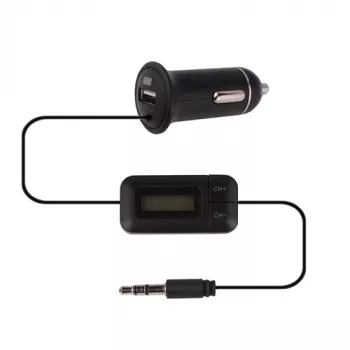 FM siųstuvas su USB įkrovikliu ir skaitmeniniu ekranu DV00MP0116 automobiliui 12V / 24V