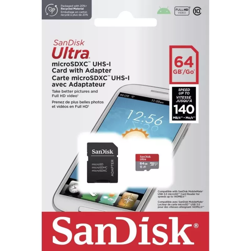 „SanDisk SDSQUAB-064G-GN6TA“ 64 GB atminties kortelė