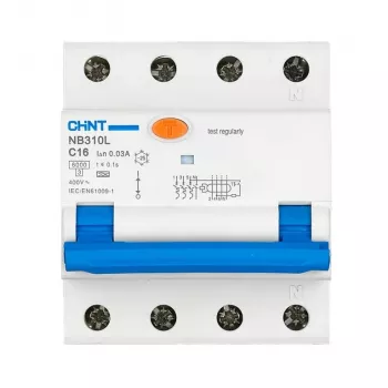 RCBO automatinis jungiklis Chint NB310L/3N 3P+N C32 30 mA apsauga nuo nuotėkio ir perkrovos
