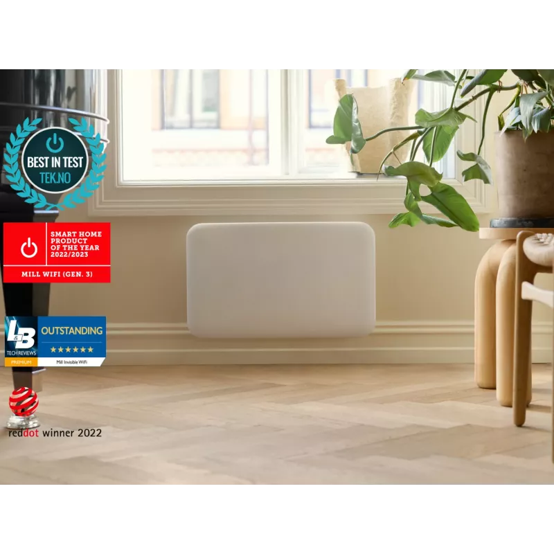 Mill Invisible Smart WiFi šildytuvas PA700WIFI4 700 W iki 12 m² Baltas IPX4