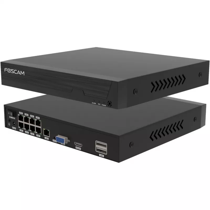 Foscam FN9108E-T4-2T LAN IP-Überwachungskamera-Set 8-Kanal mit 4 Kameras 3072 x 1728 Pixel (FN9108E-T4-2T)