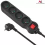 Maclean MCE180 ilgintuvas 1,4 m 4 vidiniai AC lizdai Juoda