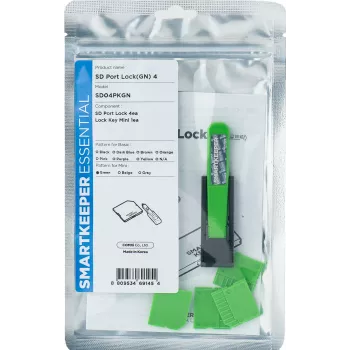 SmartKeeper SD04PKGN 4 x SD prievadų blokatoriai su 1 užrakto rakteliu Mini Žalia SLSART-0138