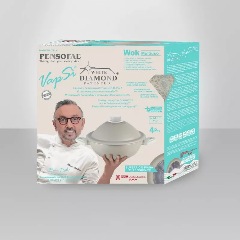 Puodas Pensofal White Diamond Vapsi 24 cm su dviem rankenomis ir dangčiu