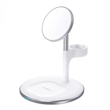 Choetech T586-F belaidis magnetinis greitasis įkroviklis su stovu, 15 W, baltas
