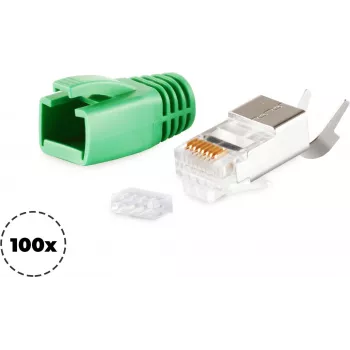 RJ-45 kištukas ShiverPeaks BS72067-100G Žalias (100 vnt.)