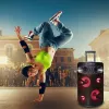 Nešiojamas Bluetooth karaoke garsiakalbis MANTA SPK0803B140 140W, su baterija, MIC/USB/microSD, FM, ekvalaizeriu, ratukais