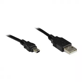 USB 2.0 laidas A tipo kištukas į Mini-B 5 kontaktų kištuką, juodas, 3 m, Good Connections® (3310-AM3)