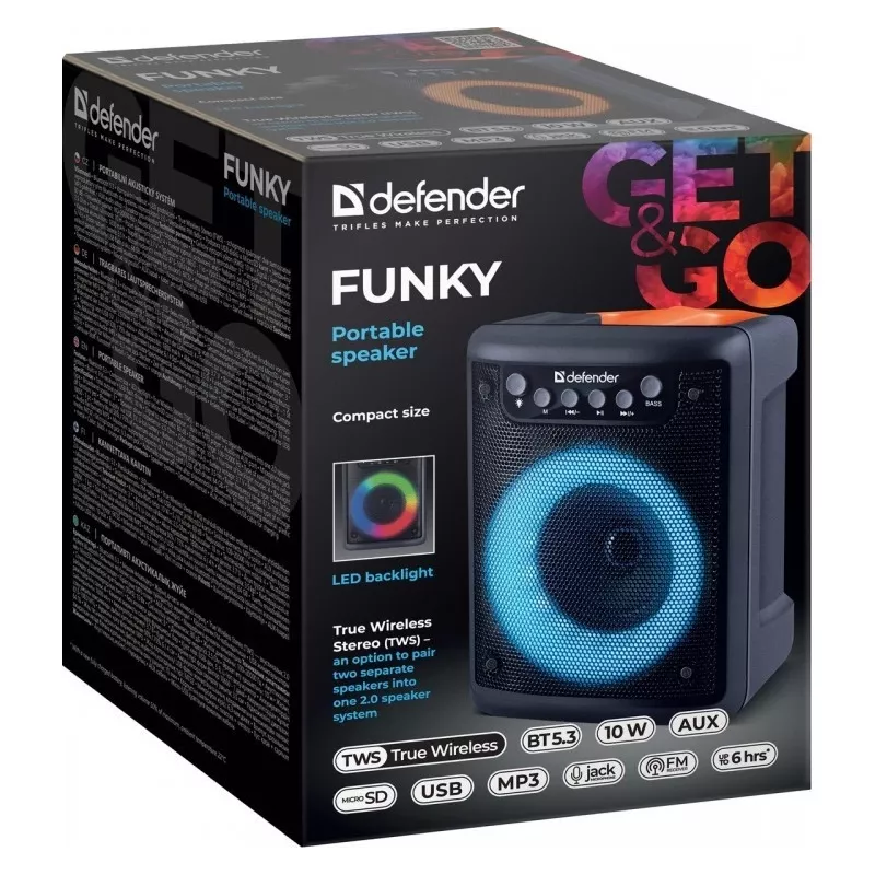 Belaidis garsiakalbis DEFENDER FUNKY 10W, 65053