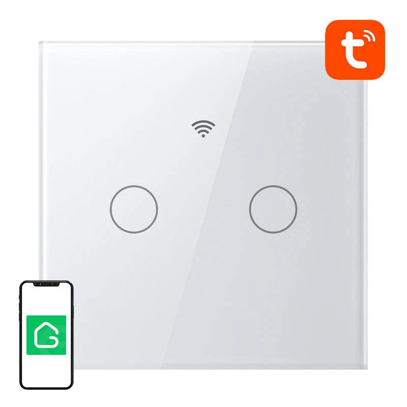 Išmanusis jutiklinis WiFi jungiklis šviesai Gosund SLS2 (modelis SW12) – valdymas liečiant ir nuotoliu, montavimas su nuliniu laidu arba be jo