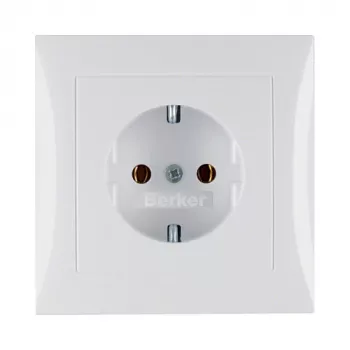 Kištukinis lizdas Type F berker 47428989, 16 A, 250 V, baltas, duroplast korpusas